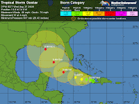 Tropical Storm Gustav: Tracking Map