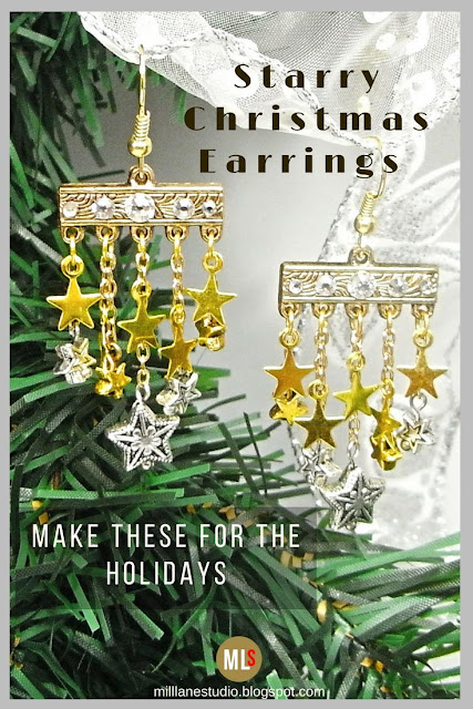 A starry pair of earrings featuring silver and gold stars