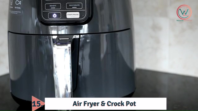 15. Get an airfryer or crock pot slow cooker Just got an air fryer a year ago and every time i use it i ask myself what in the world have i been thinking it helps you limit the time at the kitchen it also prevents you from firing up that big oven every time you want to bake or cook something the crock pot is so good that you can put all the ingredient in the pot and schedule it to cook at certain time by the time you arrive home some of the most advanced crock pots now have the rice cooking function every household should have a rice cooker it just saves everyone so much money.