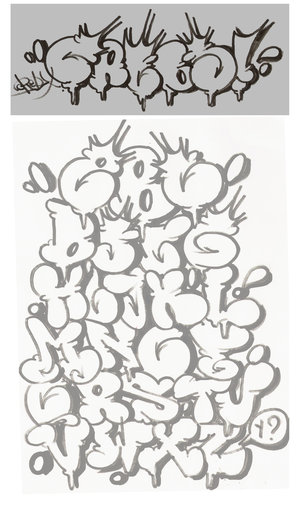 Sample Design Graffiti Fonts AZ Alphabet Bubble This is one form of letters 