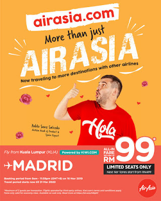 Iklan Budget Flight AirAsia to Madrid