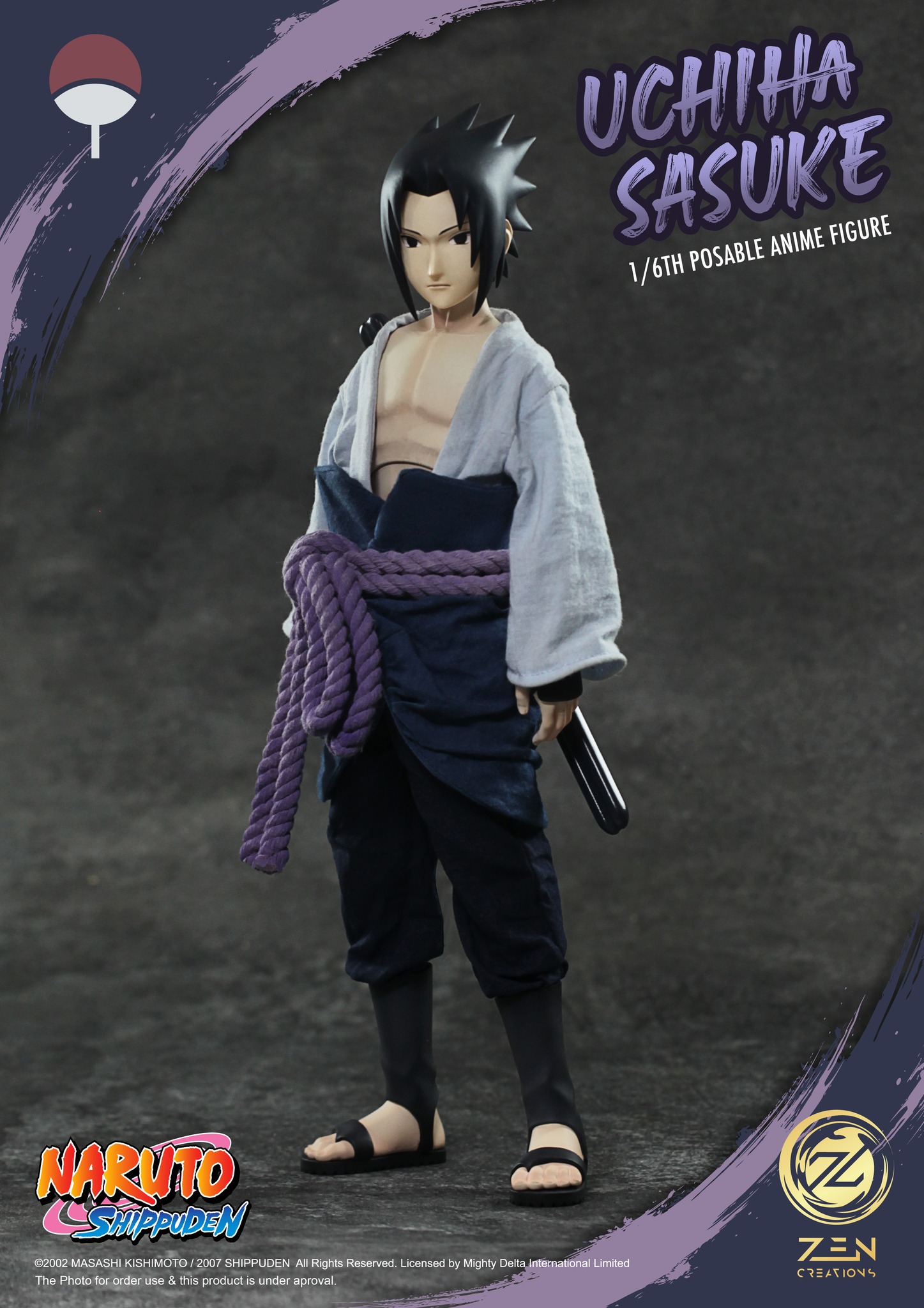 Figura Naruto Shippuden Sasuke Uchiha Escala 1:10 PVC ㅤ