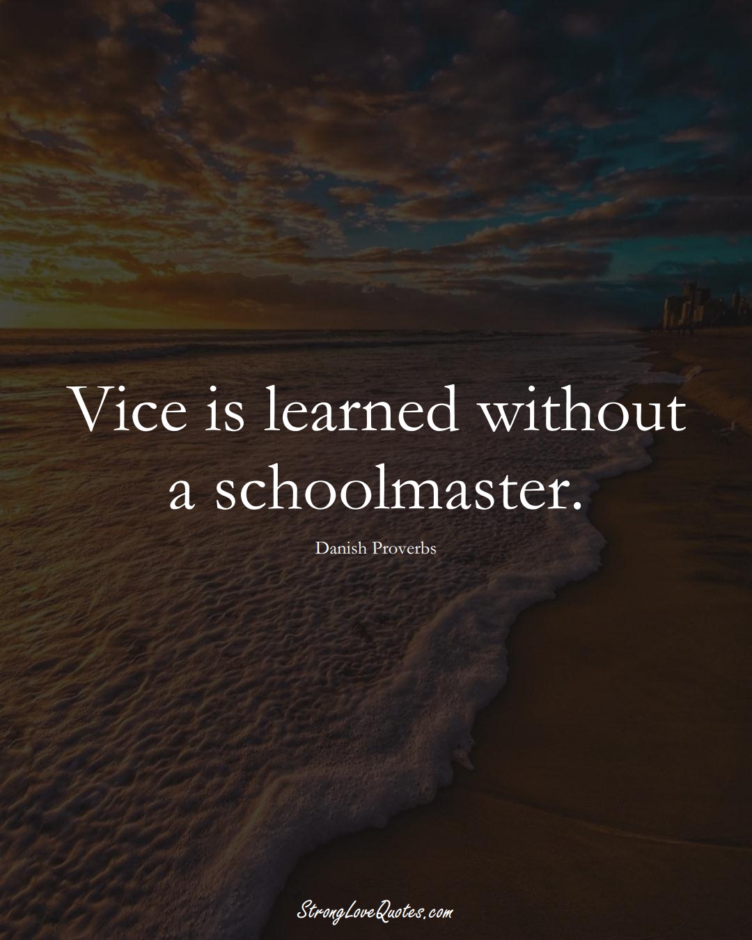 Vice is learned without a schoolmaster. (Danish Sayings);  #EuropeanSayings