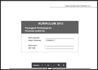 Program Semester Kurikulum 2013 Kelas VI (6) SD/MI Semester 1 dan 2 Tahun Pelajaran 2018/2019, https://bingkaiguru.blogspot.com