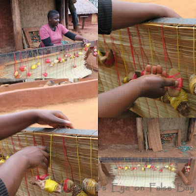 Weaving a reed mat at Shangaan village