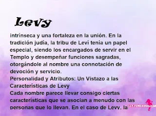 ▷ Significado del nombre Levy