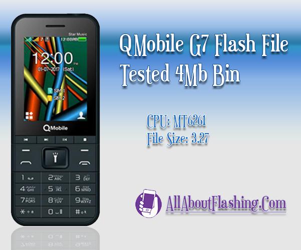 Download QMobile G7 Flash File MT6261 100% Tested 4MB Bin