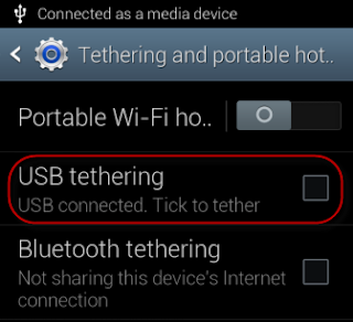 enable USB tethering screenshot