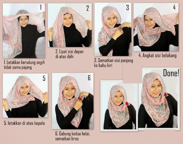 30+ Cara Memakai Jilbab Segi Empat Terbaru Aneka Kreasi 2017