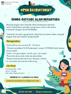Lowongan Guru: Bunda Daycare Alam Nusantara - Bandung
