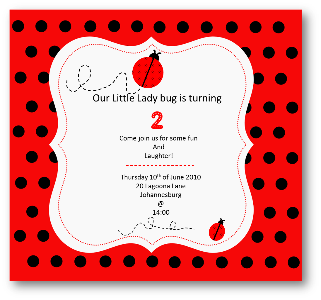 Ladybug Invitation Template