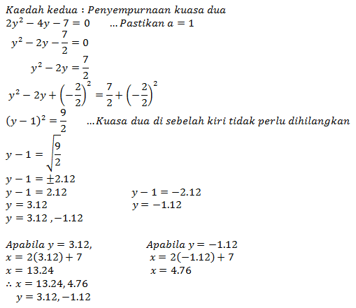 Add Math dan Anda !!: Bab 4 : Persamaan Serentak