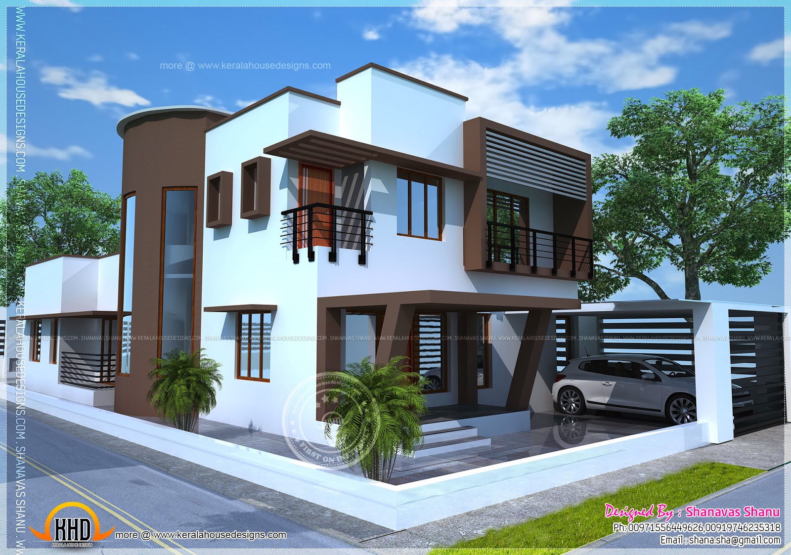  Beautiful  contemporary home  plan  Kerala home  design and 
