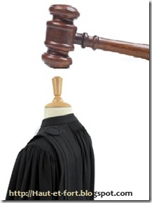 Wooden gavel and law book