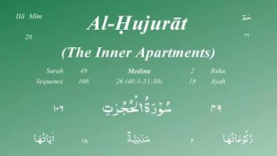 Surah Al Hujuraat - The Inner Apartment