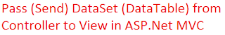 Pass (Send) DataSet (DataTable) from Controller to View in ASP.Net MVC