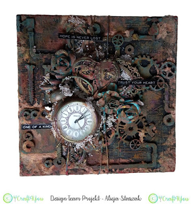 mixed media clock