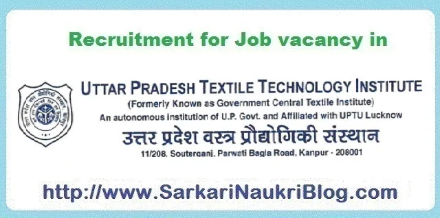 Naukri Vacancy Recruitment UPTTI Kanpur