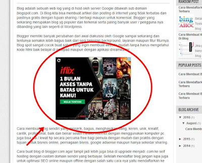 Cara Memasang Iklan Adsense Di Tengah Artikel Postingan Terbaru