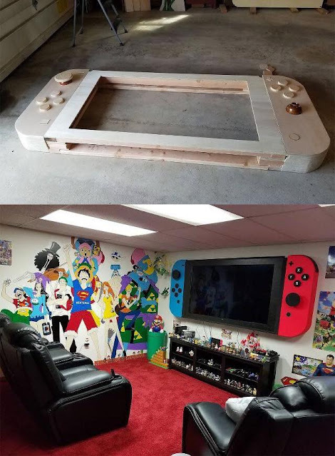 Giant Nintendo Switch Wooden Setup