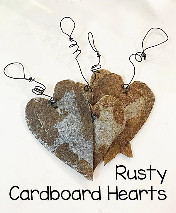 group of rusty hearts with overlay