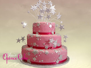 Stars Pink Fondant Cake Sweet 15 and Sweet 16