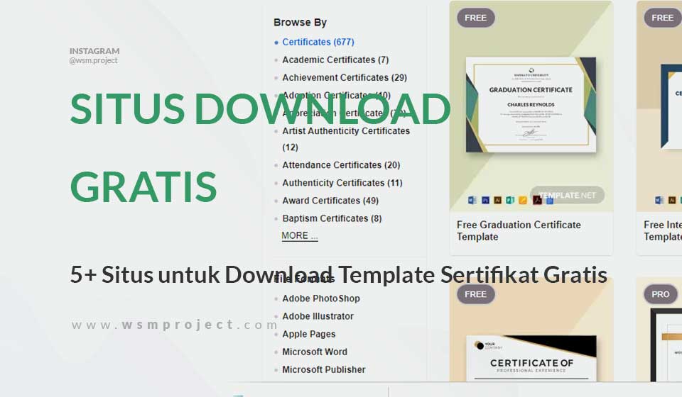 5 Situs Untuk Download Template Sertifikat Gratis Wsm Project