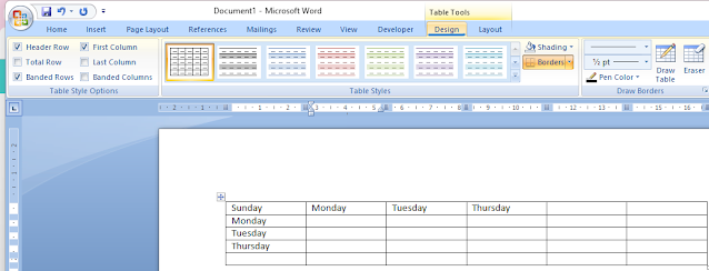 How To Create Table In MS Word