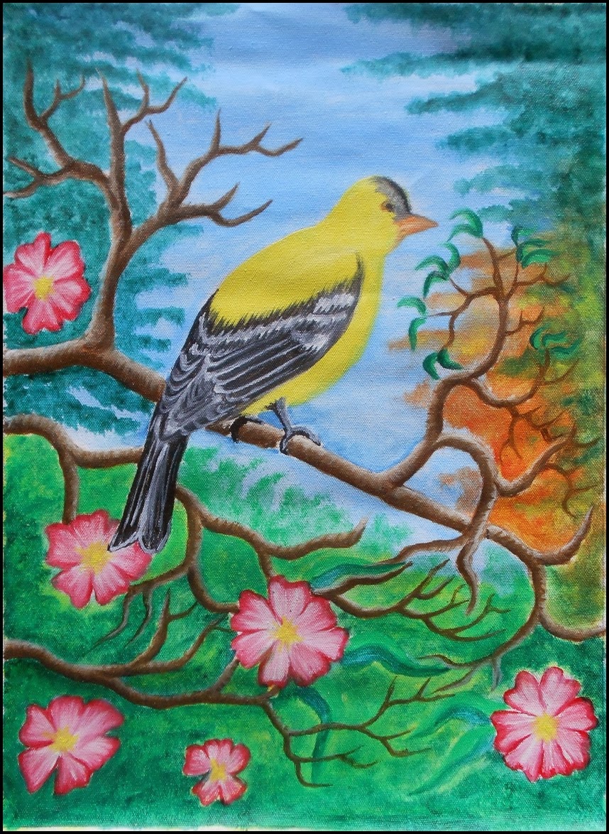 My Life Is My Adventure Lukisan Burung di Kanvas II 