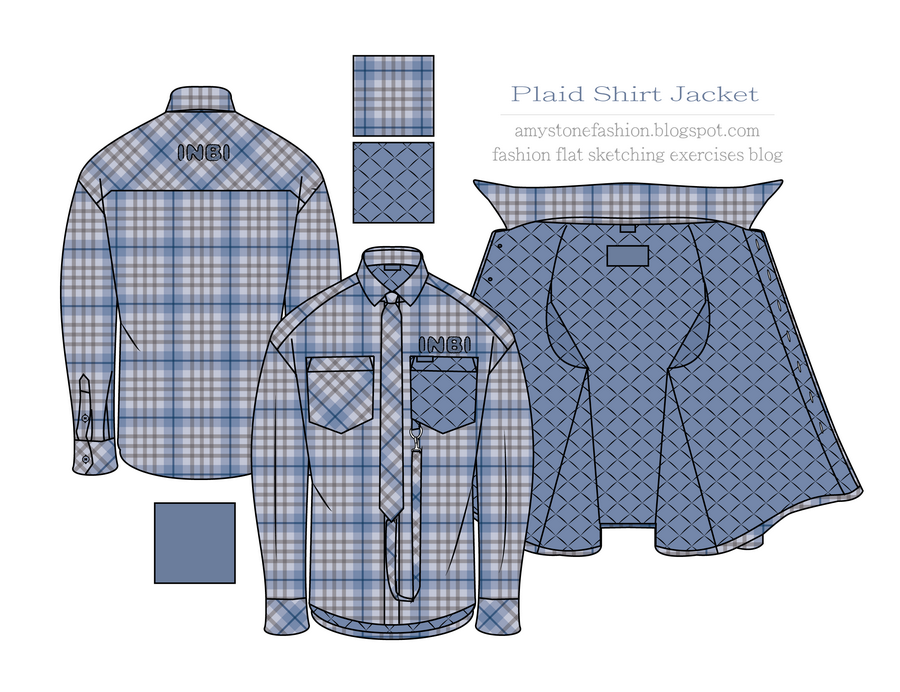 Shirt jacket fashion design digital examples