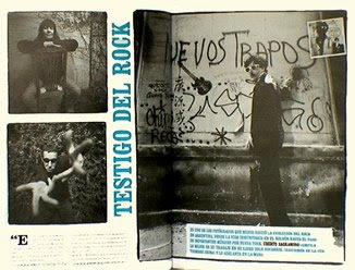 Foto de Uberto Sagramoso publicada en revista La mano. Se ve la foto descartada como tapa del disco