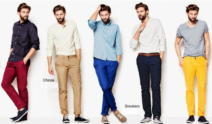 Imagen de un conjunto con pantalones cónicos y camisa a cuadros para hombres jóvenes