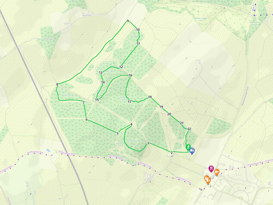 Map for 235: Heartwood Forest Six Woods Loop