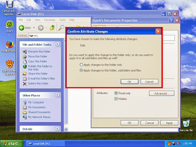 Learn how to hide files and folders in windowsXP step11