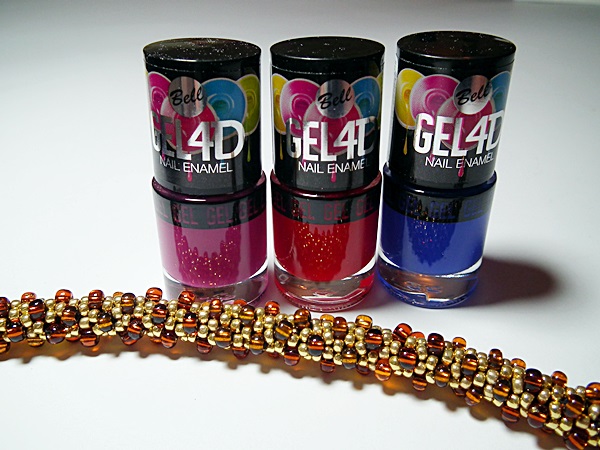 Bell Gel4D, lakier z efektem żelu, żelowy lakier, mega gloss, Bell, lakier do paznokci, nails, fuksja, czerwień, chabrowy