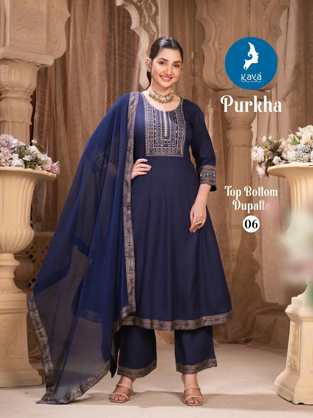 Purkha Kaya Rayon Readymade Anarkali Suits