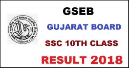 Gujarat Board  std 10th Results declared (GSEB SSC Result 2018)