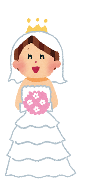 結婚式のイラスト ウェディングドレスの花嫁 かわいいフリー素材集 いらすとや