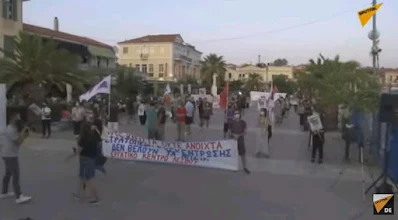 20 Demonstranten auf Lesbos