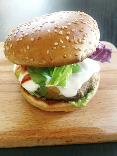 Mushroom Burgers with avocado sauce| Ioanna's Notebook