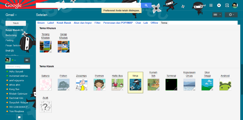 Cara Mudah Mengganti Tema dan Tampilan Pada Gmail Agar Lebih Menarik