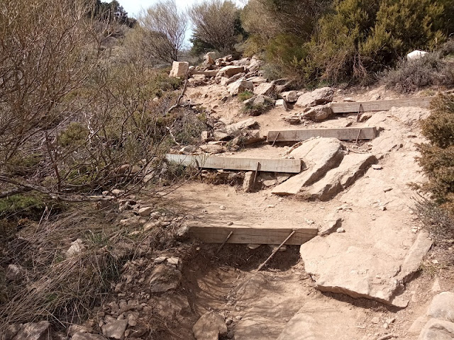 Escalones en la Senda de la Chorrera de San Mames