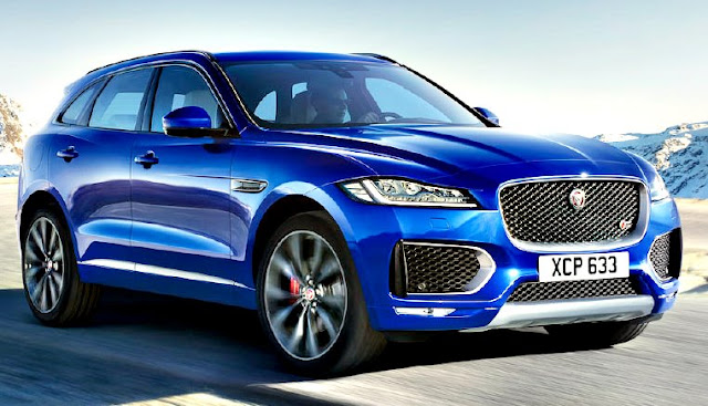 Jaguar F-Pace frontal azul rey