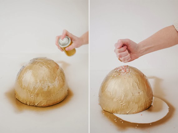 Diy cuencos dorados con un globo