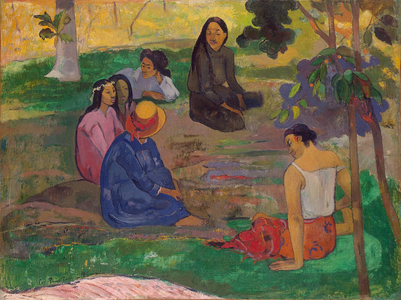 Conversation by Paul Gauguin - Genre Paintings from Hermitage Museum