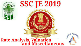 SSC JE 2019 Question and Answers for Rate Analysis, Valuation and Miscellaneous