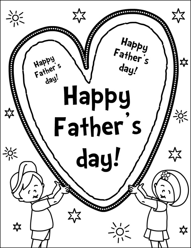 Fathers Day Kids Coloring Page