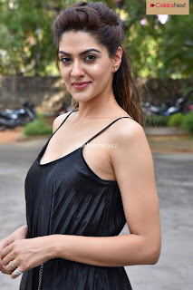 Sakshi Choudhary in Sleeveless Deep Neck Short Black Dress Stunning Beauty .XYZ Exclusive 05.JPG