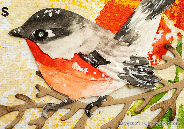 Layers of ink - Christmas Wreath with Bullfinch Birds Tutorial by Anna-Karin Evaldsson.