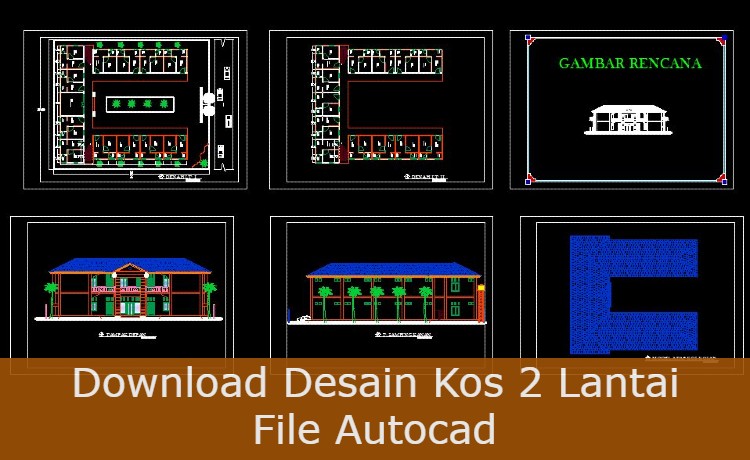 Download Desain Kos 2 Lantai File Autocad